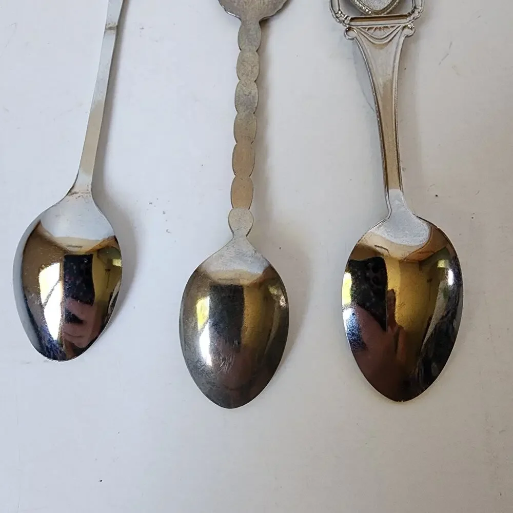 Lot Of 3 Souvenier Spoons Switzerland Osterreich Collector Assorted Vintage
